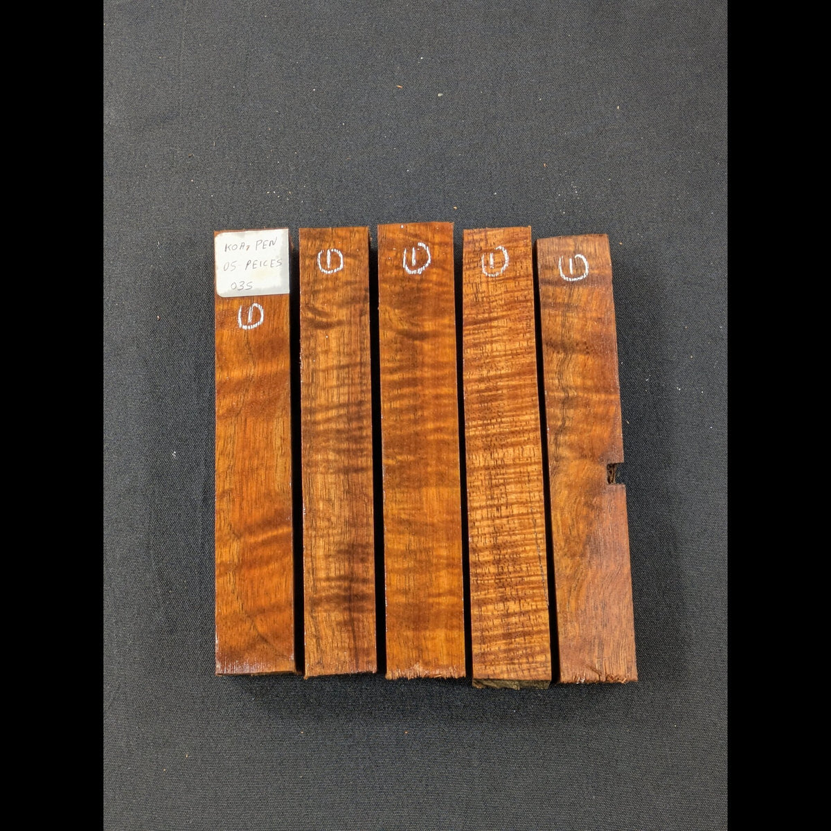 ハワイアンコア ペンブランク 4A–5A 上カーリー 5本セット #KOA-PEN